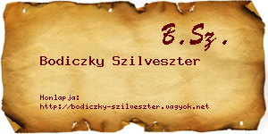 Bodiczky Szilveszter névjegykártya